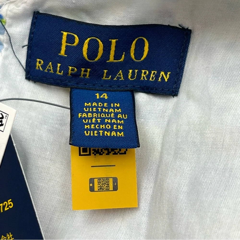Polo Ralph Lauren Big Girls Size‎ 14 Floral Cotton Seersucker Dress Spring NEW - Picture 3 of 15